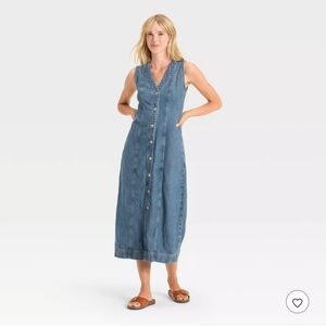 Universal Thread Denim Button-Down Ankle Dress